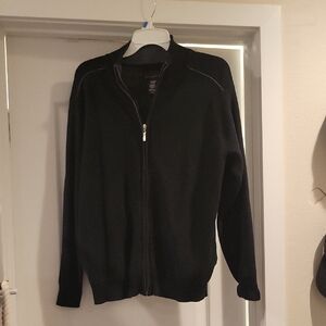 Attention Men's Black Zip-Up Sweater